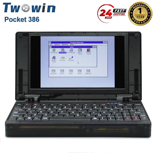 Mini Pocket Pocket 386 Windows3.11/95 System Retro Notebook Computer OPL3 Sound Card VGA IPS Screen Integrated Mouse