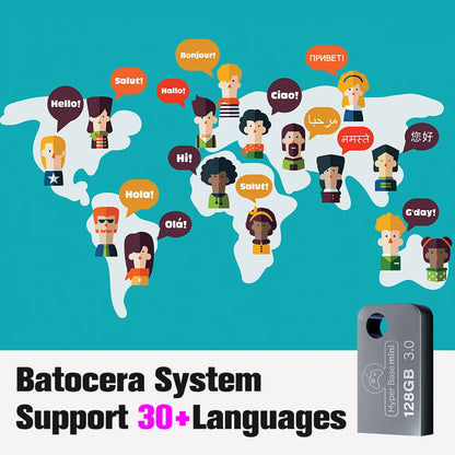 Batocera 37.linux System 128GB Portable USB 3.0 Disk 70+ Emulators with 43000+ Retro Games for PS3/PS2/PSP/X BOX/3DO Plug& Play