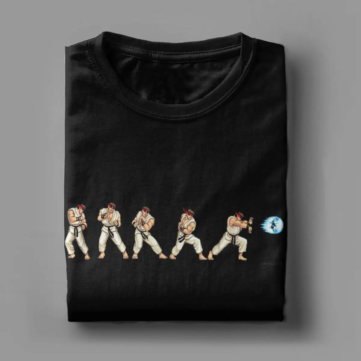 Street Fighting T Shirt Fighters II RYU HADOKEN Men Game Funny Harajuku Tees Short Sleeve Crew Neck T-Shirt Pure Cotton Present