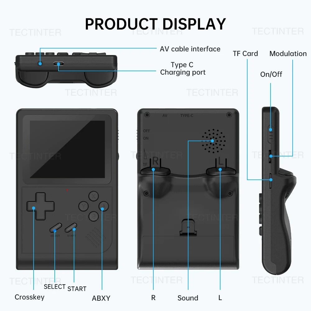 Handheld Game Console Portable Retro Mini Video Game for NES SNES GBA Emulators Consoles for Gameboy Player GB300 Kid Gift