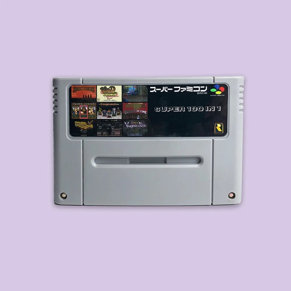 Super 100 in 1 Game Cartridge For SNES16 Bit Video Game Consoles USA EUR JAPGame Card